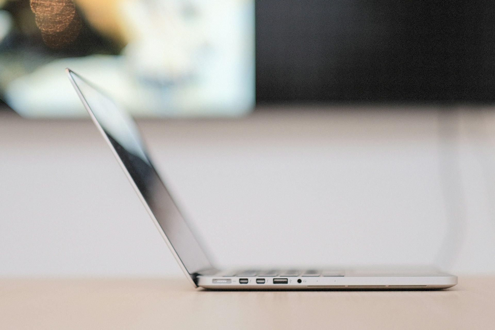 Open laptop on desk